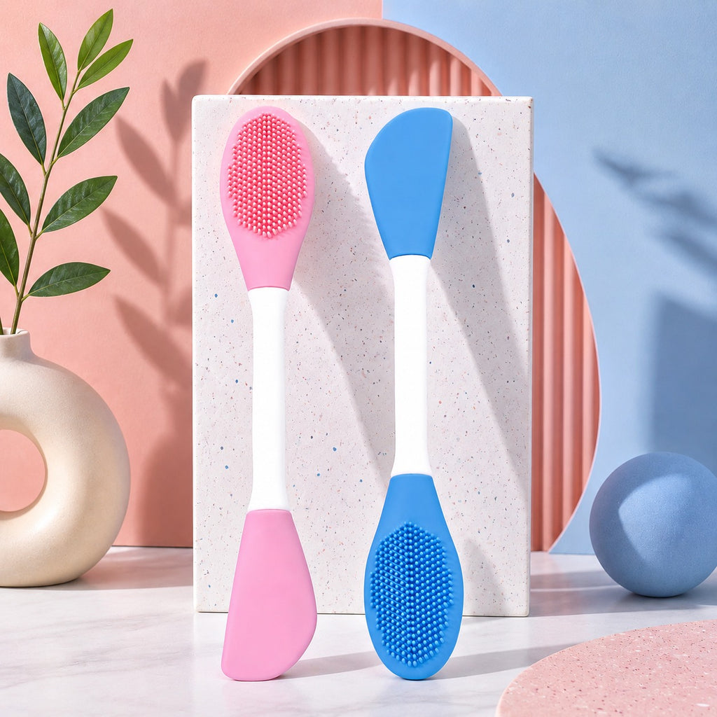2-in-1 Face Cleansing Brush & Skincare Spatula