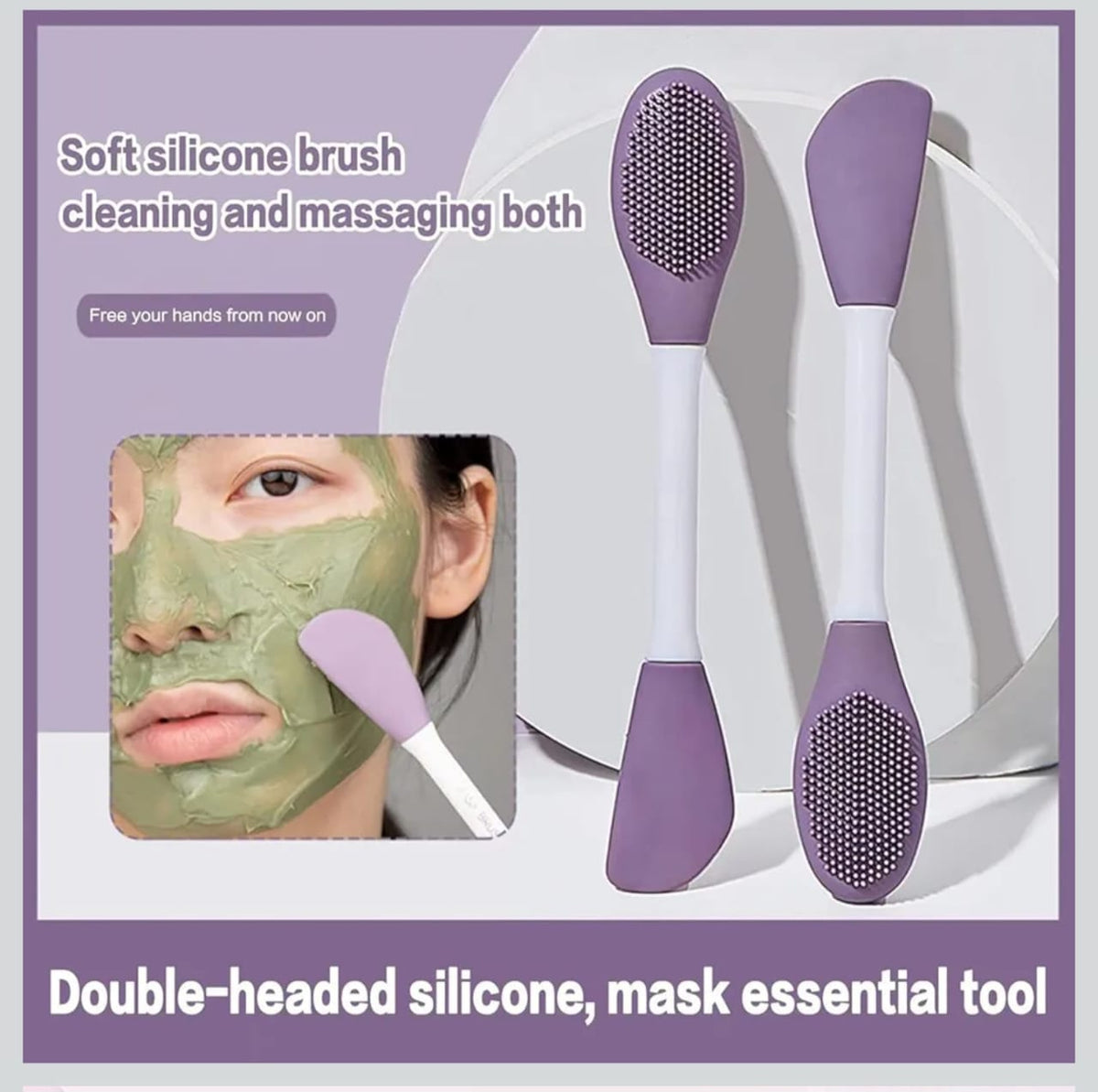2-in-1 Face Cleansing Brush & Skincare Spatula