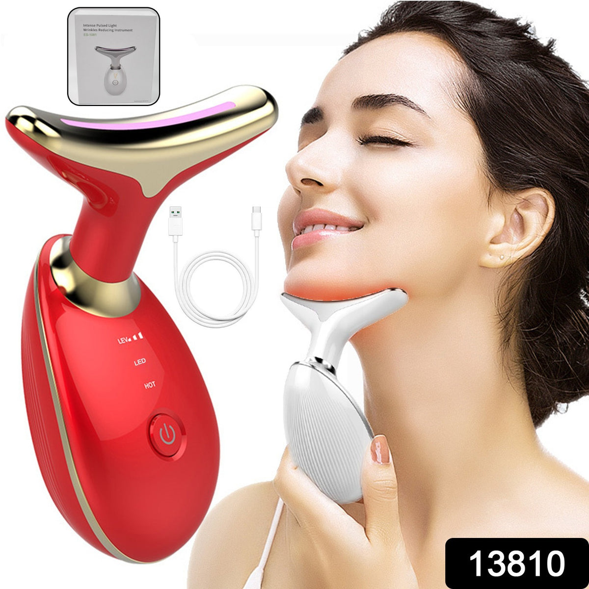 Electric Face Massager Wrinkle Remover Led Photon Face Beauty Device (1 Pc) - ZypHub