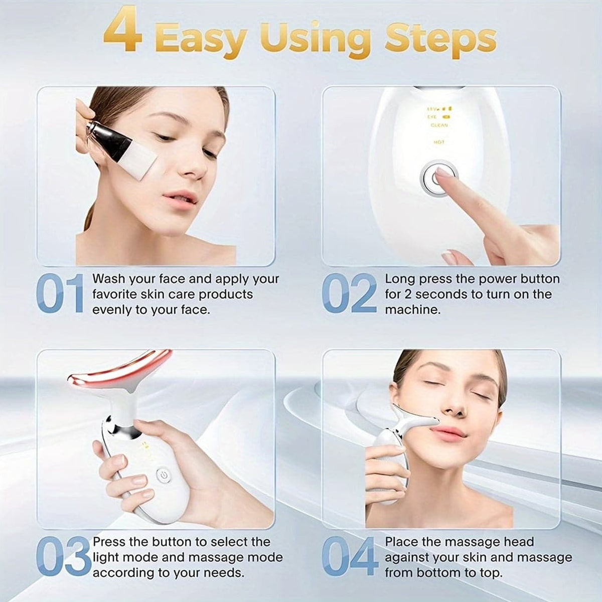 Electric Face Massager Wrinkle Remover Led Photon Face Beauty Device (1 Pc) - ZypHub
